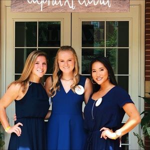 Lulus Navy Tie Waist Romper